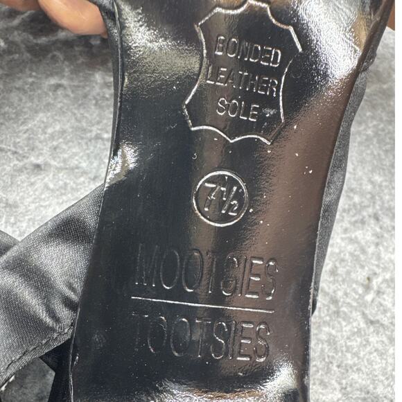 Mootsies Tootsies Vintage 90s Black Slingback Peep Toe Sandal Women 7.5 - Picture 8 of 8